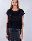 MAGLIA PAILLETTES PIUME