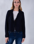 CARDIGAN CORTO FRANGE MISTO LANA