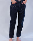 BLACK BAGGY JEANS WITH BEZELS