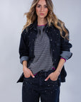 BLACK JEANS JACKET WITH CASTONI