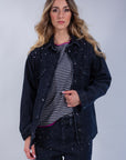 BLACK JEANS JACKET WITH CASTONI