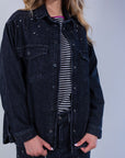 BLACK JEANS JACKET WITH CASTONI