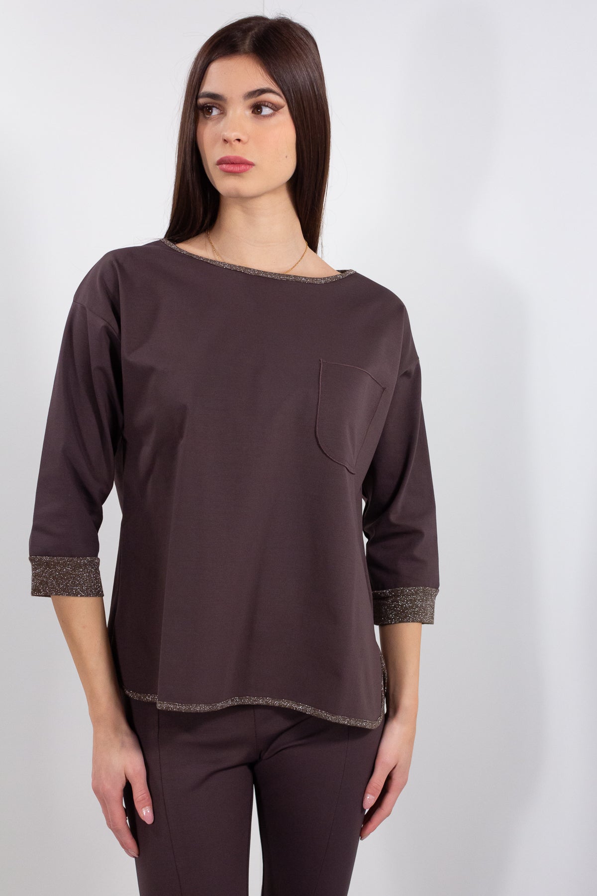 MAGLIA TASCA BORDO LUREX