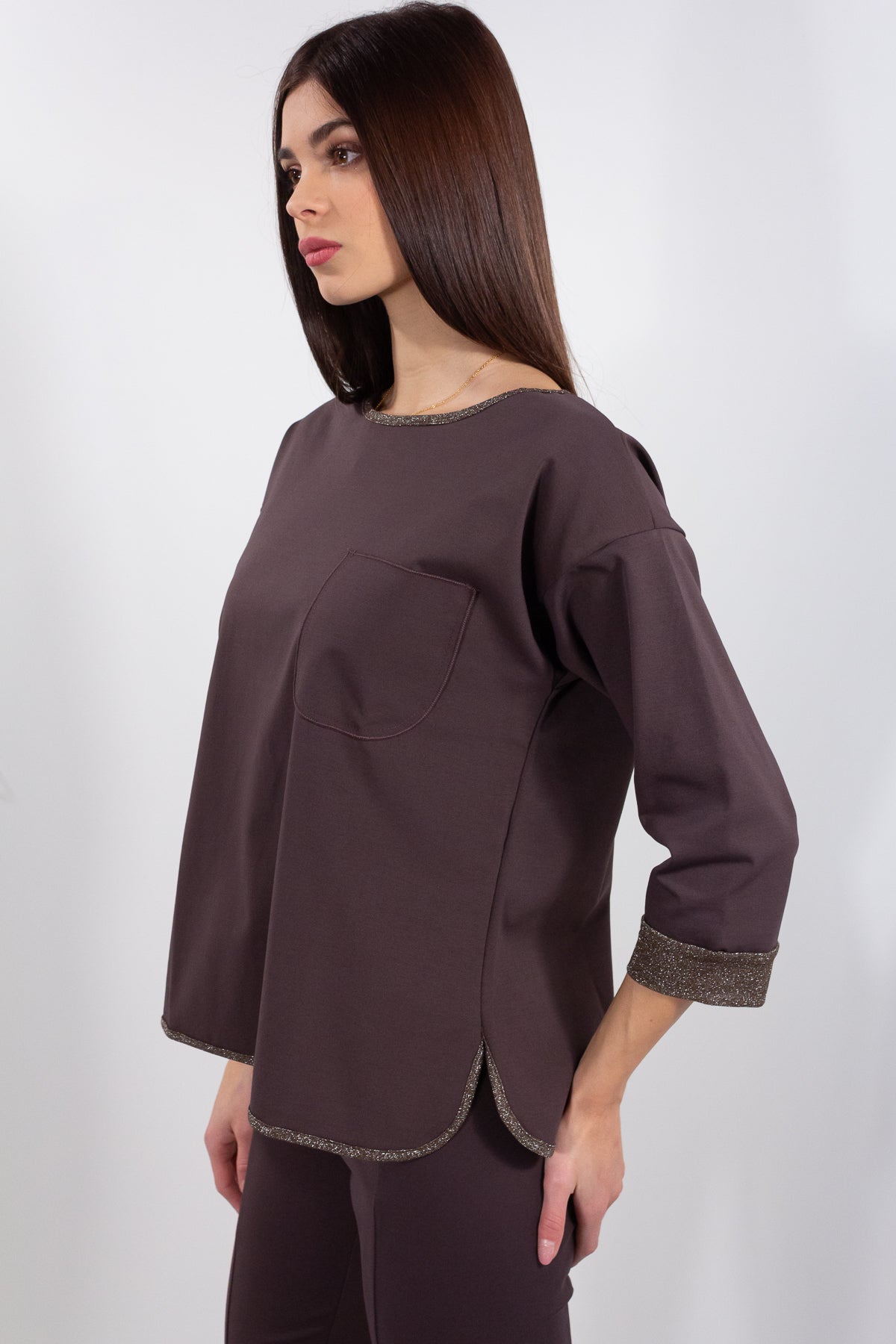 MAGLIA TASCA BORDO LUREX