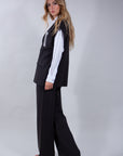 GILET MAXI IN MAGLIA GESSATO**